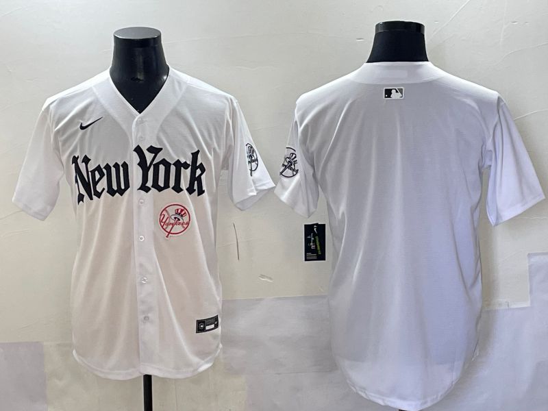 Men 2025 New York Yankees Blank White Five generations Joint Name Nike MLB Jersey style 106->new york yankees->MLB Jersey